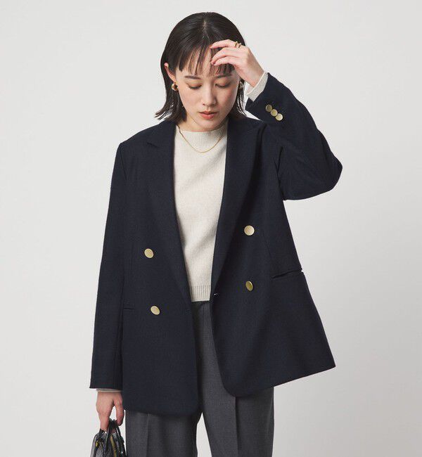 UNITED ARROWS green label relaxing「［size SHORTあり］スラブ ダブル ジャケット」|テーラードジャケット|NAVY