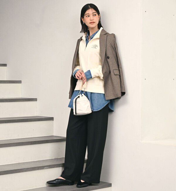 UNITED ARROWS green label relaxing「【WEB限定】＜at ease＞ベロア ハーフジップ プルオーバー」|Tシャツ・カットソー|