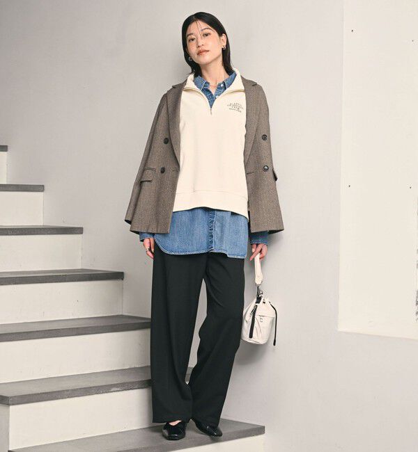 UNITED ARROWS green label relaxing「【WEB限定】＜at ease＞ベロア ハーフジップ プルオーバー」|Tシャツ・カットソー|