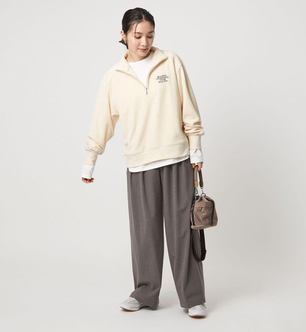 UNITED ARROWS green label relaxing「【WEB限定】＜at ease＞ベロア ハーフジップ プルオーバー」|Tシャツ・カットソー|