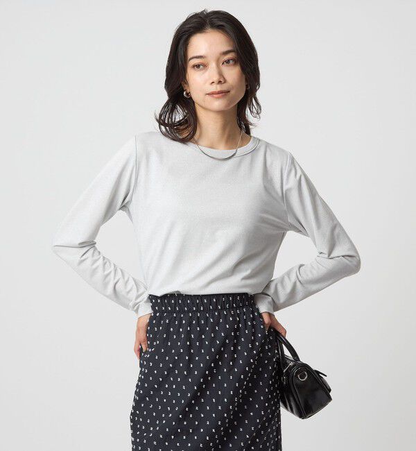 UNITED ARROWS green label relaxing「テンジク ラメ   ロングスリーブ カットソー」|Tシャツ・カットソー|LT.GRAY