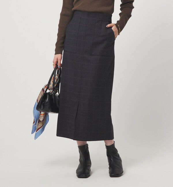 UNITED ARROWS green label relaxing「［size SHORT/TALLあり］キチントボトムス サキソニー Iライン スリム スカート」|タイト|その他1