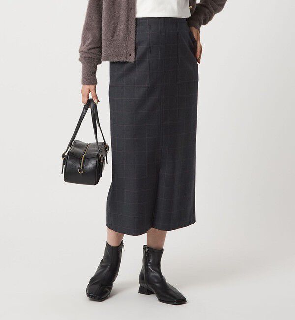 UNITED ARROWS green label relaxing「［size SHORT/TALLあり］キチントボトムス サキソニー Iライン スリム スカート」|タイト|