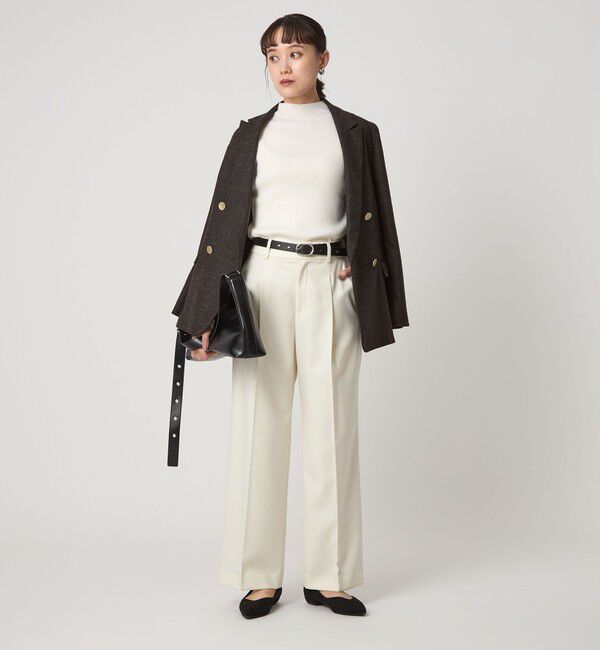 UNITED ARROWS green label relaxing「［size SHORT/TALLあり］キチントボトムス サキソニー ワイド パンツ」|スラックス|