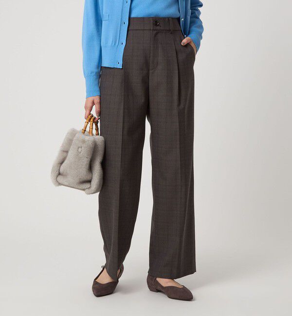 UNITED ARROWS green label relaxing「［size SHORT/TALLあり］キチントボトムス サキソニー ワイド パンツ」|スラックス|