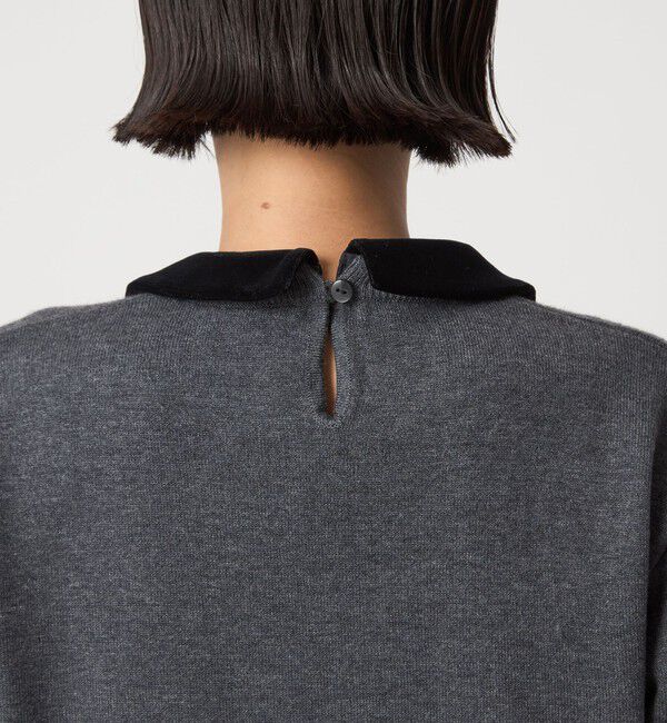 UNITED ARROWS green label relaxing「ベロア エリ 2WAY ニット プルオーバー ウォッシャブル」|ニット・セーター|