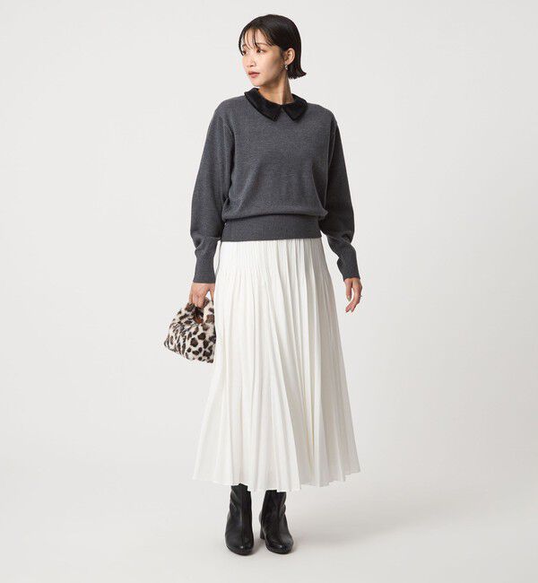 UNITED ARROWS green label relaxing「ベロア エリ 2WAY ニット プルオーバー ウォッシャブル」|ニット・セーター|