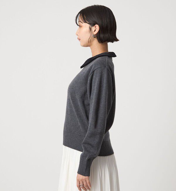 UNITED ARROWS green label relaxing「ベロア エリ 2WAY ニット プルオーバー ウォッシャブル」|ニット・セーター|