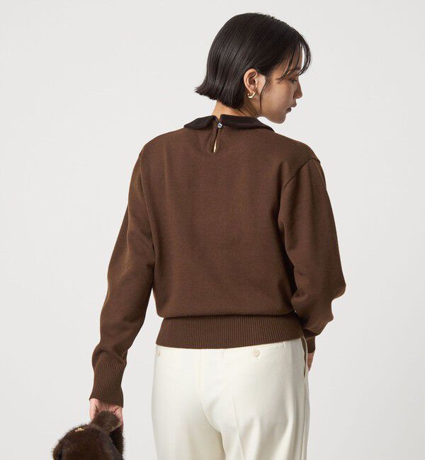 UNITED ARROWS green label relaxing「ベロア エリ 2WAY ニット プルオーバー ウォッシャブル」|ニット・セーター|