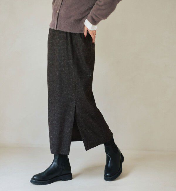 UNITED ARROWS green label relaxing「［size SHORTあり］スラブ サイド スリット タイト スカート」|タイト|