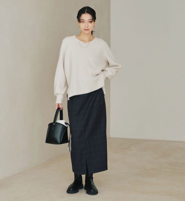 UNITED ARROWS green label relaxing「FOXブレンド フォルム Vネック ニット プルオーバー」|ニット・セーター|