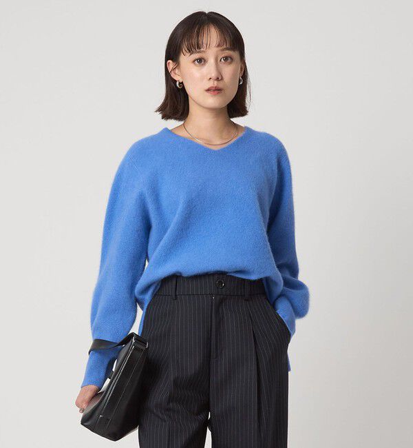 UNITED ARROWS green label relaxing「FOXブレンド フォルム Vネック ニット プルオーバー」|ニット・セーター|