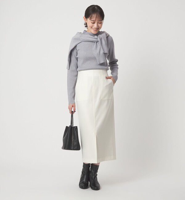 UNITED ARROWS green label relaxing「ラメ リブ ボトルネック ニット プルオーバー ウォッシャブル」|ニット・セーター|