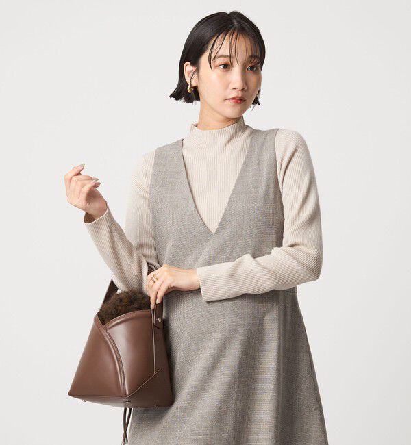 UNITED ARROWS green label relaxing「ラメ リブ ボトルネック ニット プルオーバー ウォッシャブル」|ニット・セーター|