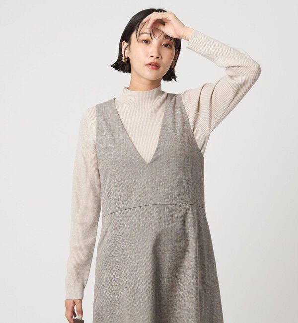 UNITED ARROWS green label relaxing「ラメ リブ ボトルネック ニット プルオーバー ウォッシャブル」|ニット・セーター|