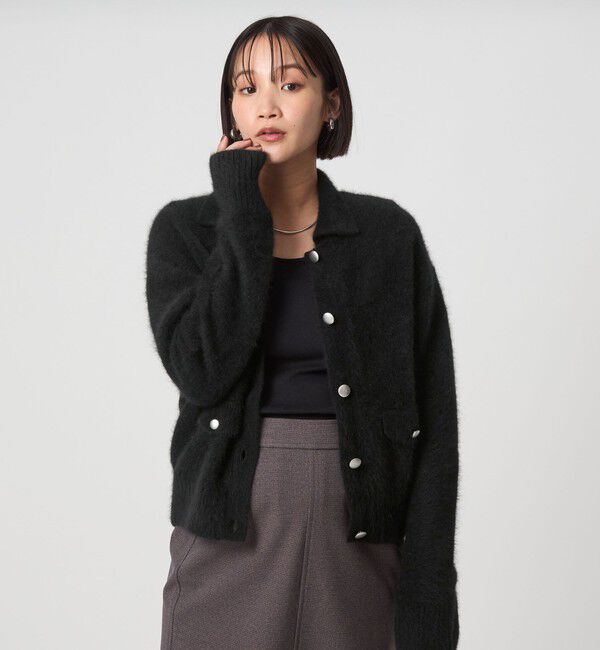 UNITED ARROWS green label relaxing「ヘアリー ニット ポロカーデイガン」|カーディガン|