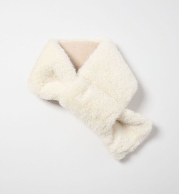 UNITED ARROWS green label relaxing「フェイクファー リバーシブル マフラー」|ストール|OFF WHITE