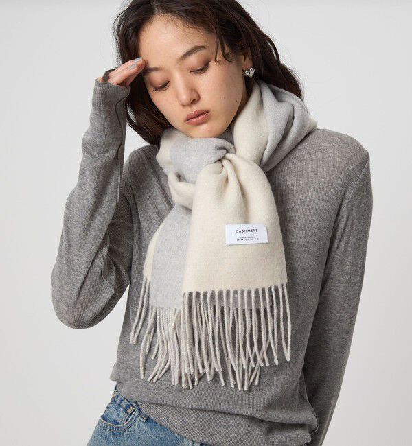 UNITED ARROWS green label relaxing「カシミヤ リバーシブル マフラー」|マフラー|OFF WHITE