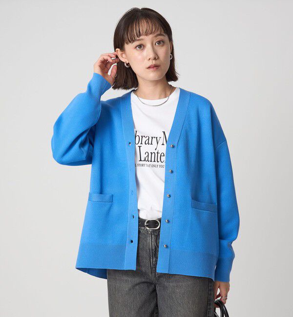 UNITED ARROWS green label relaxing「W/AC パフニット カーディガン ウォッシャブル」|カーディガン|LT.BLUE