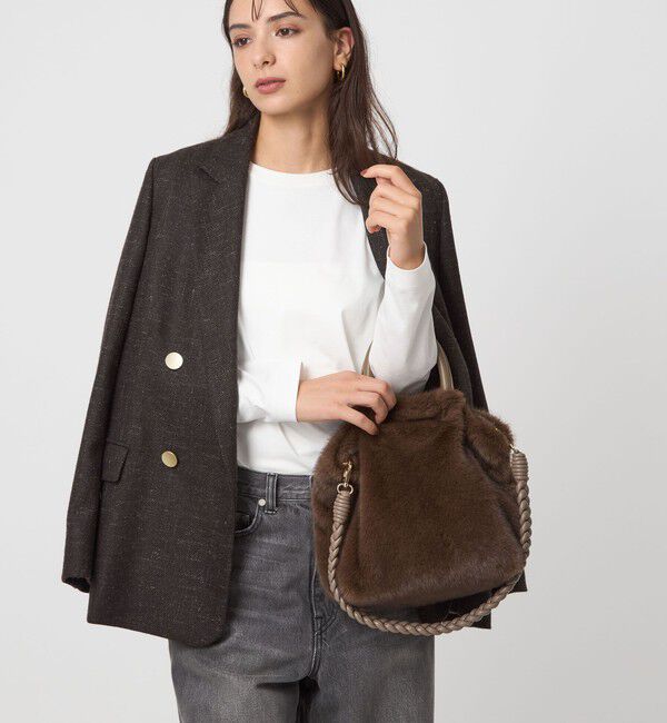 UNITED ARROWS green label relaxing「フェイクファー2WAY トートバッグ / ショルダーバッグ」|ショルダー・メッセンジャー|