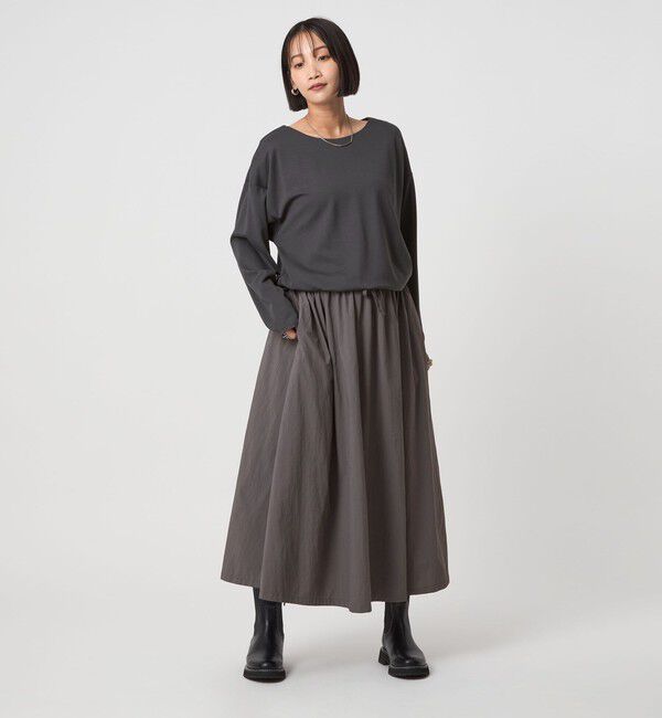 UNITED ARROWS green label relaxing「カット コンビ タフタ フレア ワンピース」|ワンピース|