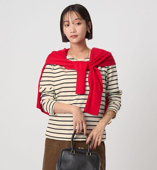 UNITED ARROWS green label relaxing「ブライト ボーダー ロングスリーブ カットソー」|Tシャツ・カットソー|OFF WHITE