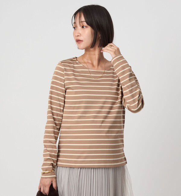 UNITED ARROWS green label relaxing「ブライト ボーダー ロングスリーブ カットソー」|Tシャツ・カットソー|BEIGE