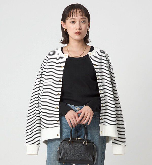 UNITED ARROWS green label relaxing「フライス Uネック Tシャツ」|Tシャツ・カットソー|BLACK