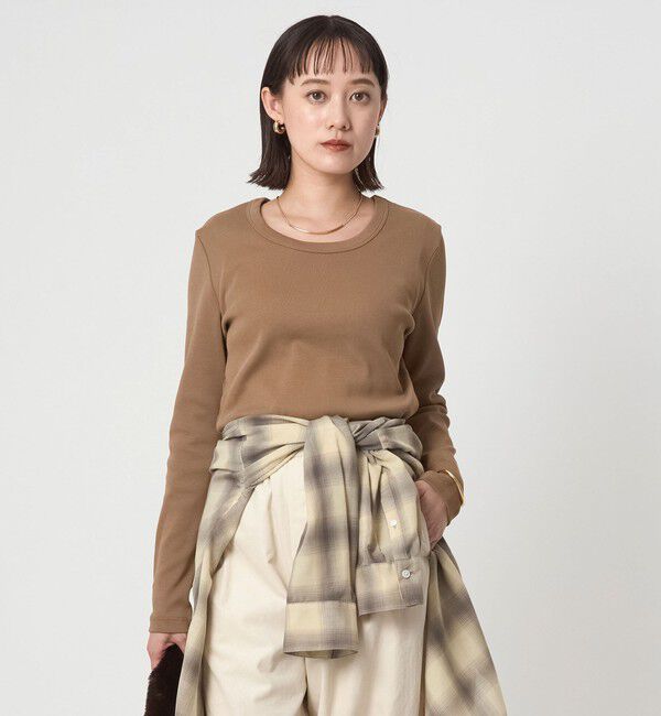 UNITED ARROWS green label relaxing「フライス Uネック Tシャツ」|Tシャツ・カットソー|MD.BROWN