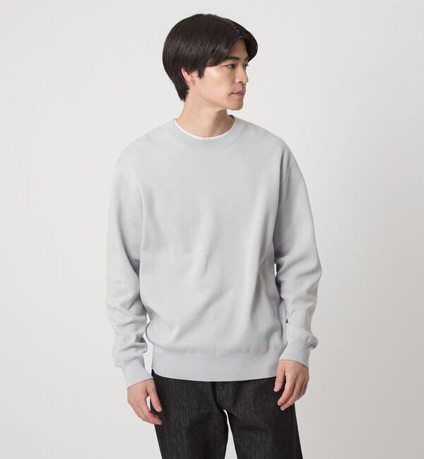 UNITED ARROWS green label relaxing「ポリエステル ウール ミラノリブ クルーネック ニット」|ニット・セーター|LT.GRAY