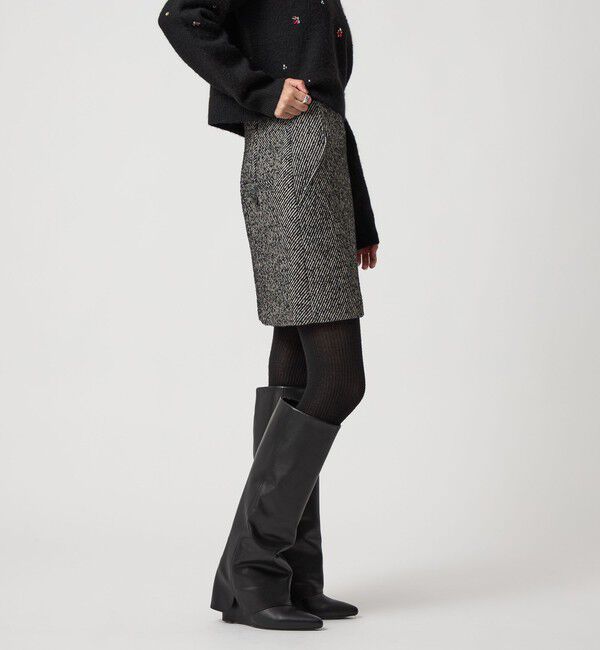 EMMEL REFINES「＜EMMEL REFINES＞EM ツィードライク ボンディング ミニスカート」|スカート|