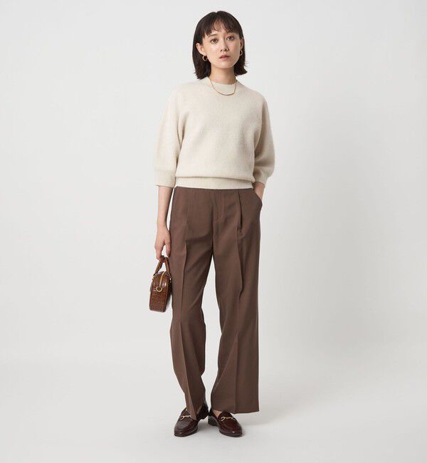 UNITED ARROWS green label relaxing「FOXブレンド ハーフスリーブ プルオーバー ニット」|ニット・セーター|