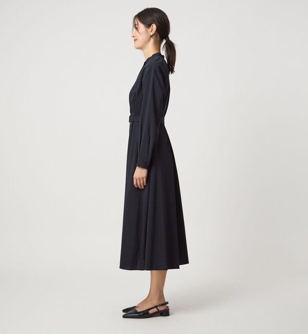 UNITED ARROWS green label relaxing「ウエスト ベルト ロングスリーブ ワンピース マシンウォッシャブル」|ワンピース|