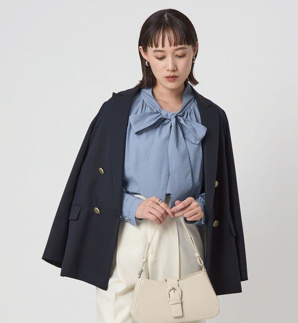 UNITED ARROWS green label relaxing「ボウタイ ギャザー ブラウス」|シャツ・ブラウス|