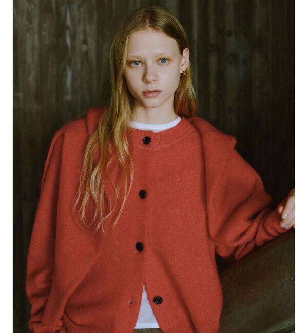 UNITED ARROWS green label relaxing「アルパカブレンド クルーネック カーディガン」|カーディガン|RED