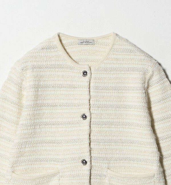 UNITED ARROWS green label relaxing「ミックスツイードライク ノーカラー ニット カーディガン」|カーディガン|