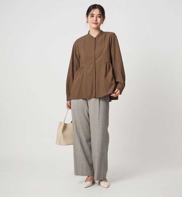 UNITED ARROWS green label relaxing「スタンドカラー ペプラム ブラウス」|シャツ・ブラウス|