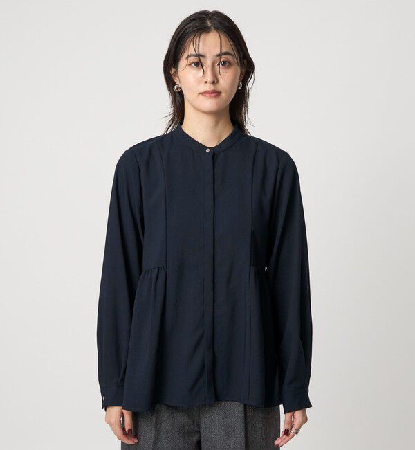 UNITED ARROWS green label relaxing「スタンドカラー ペプラム ブラウス」|シャツ・ブラウス|