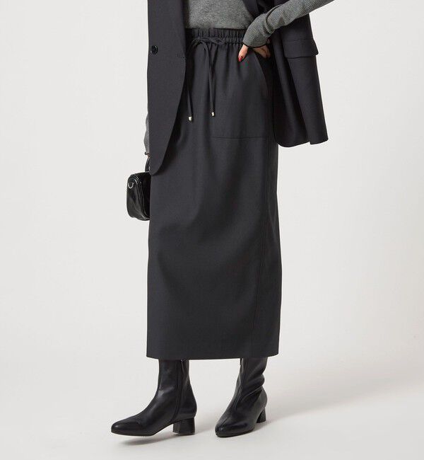 UNITED ARROWS green label relaxing「［size SHORTあり］ツイードライク スカート マシンウォッシャブル 帯電防止」|タイト|