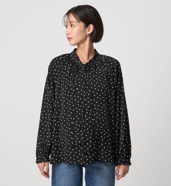 UNITED ARROWS green label relaxing「2WAY ドット ボウタイ ブラウス」|シャツ・ブラウス|