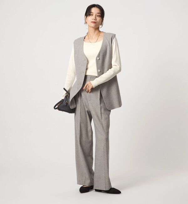 UNITED ARROWS green label relaxing「ブライトリブ スクエアネック ロングスリーブ カットソー 制菌」|Tシャツ・カットソー|