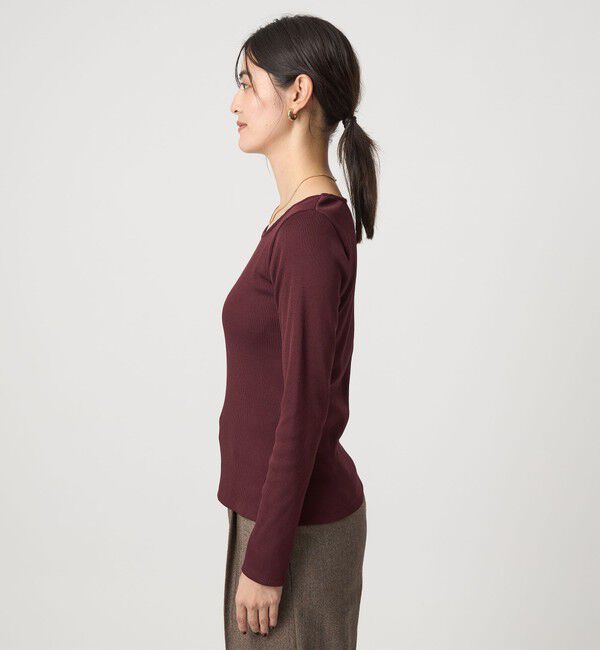 UNITED ARROWS green label relaxing「ブライトリブ スクエアネック ロングスリーブ カットソー 制菌」|Tシャツ・カットソー|