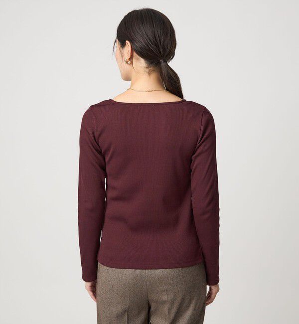 UNITED ARROWS green label relaxing「ブライトリブ スクエアネック ロングスリーブ カットソー 制菌」|Tシャツ・カットソー|