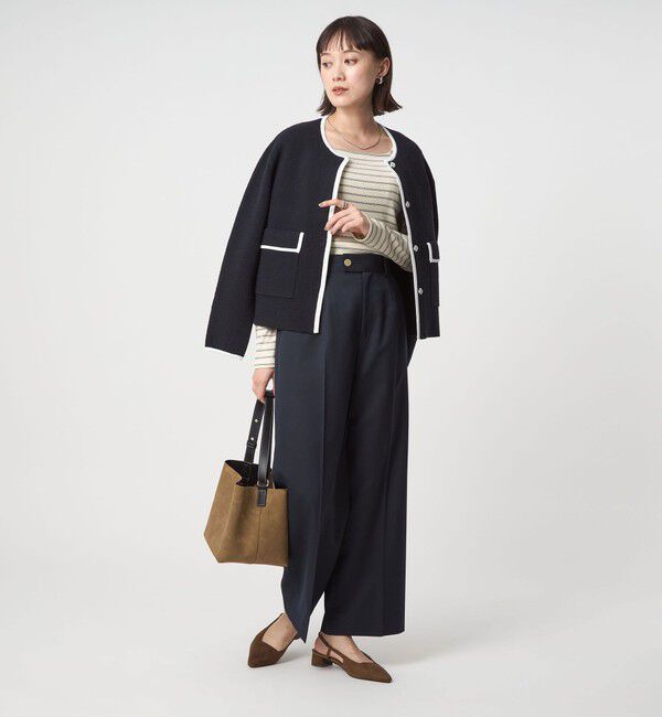 UNITED ARROWS green label relaxing「ブライトリブ スクエアネック ロングスリーブ カットソー 制菌」|Tシャツ・カットソー|