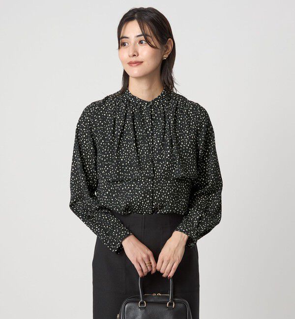 UNITED ARROWS green label relaxing「シアー フロント ヨーク ブラウス マシンウォッシャブル UVカット」|シャツ・ブラウス|BLACK