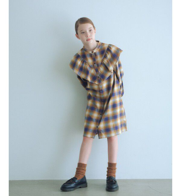 UNITED ARROWS green label relaxing「オンブレチェック ワンピース  / キッズ  100cm-160cm」|ワンピース|YELLOW