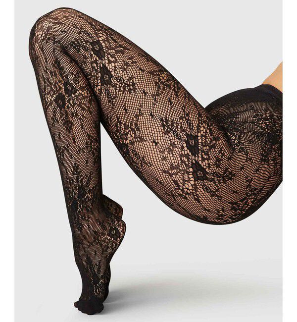 EMMEL REFINES「＜SWEDISH STOCKINGS＞Rosa レース タイツ＜ Select by EMMEL REFINES ＞」|タイツ・ストッキング|BLACK