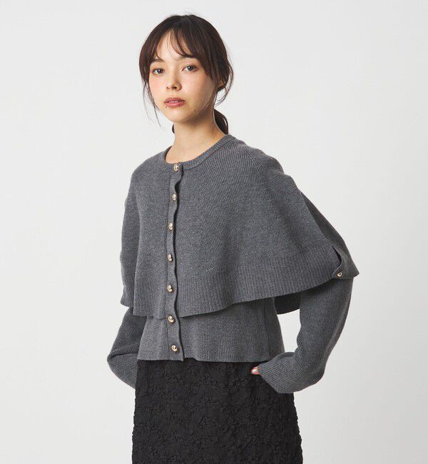 EMMEL REFINES「＜EMMEL REFINES＞EM HW ケープボタン 3WAY ニット」|ニット・セーター|