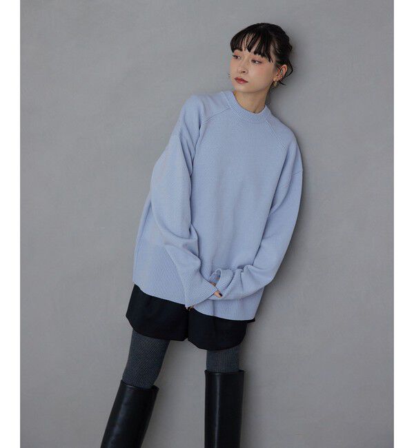 EMMEL REFINES「＜EMMEL REFINES＞EM HW ルーズ 2WAY ニット プルオーバー＆カーディガン」|カーディガン|LT.BLUE