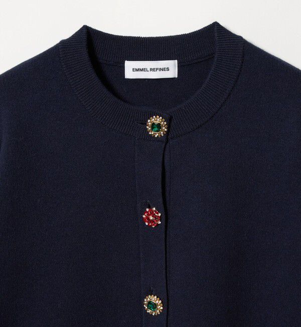 EMMEL REFINES「＜EMMEL REFINES＞EM HW ビジュー ミニ カーディガン」|カーディガン|
